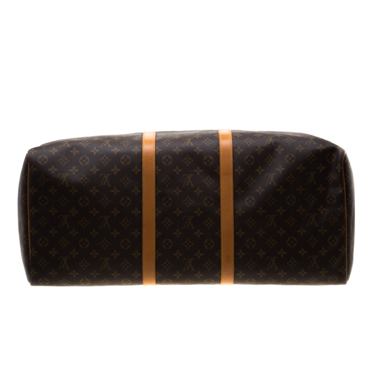 Pre Owned Louis Vuitton Brown Monogram Canvas Keepall Bandouliere 60 Bag