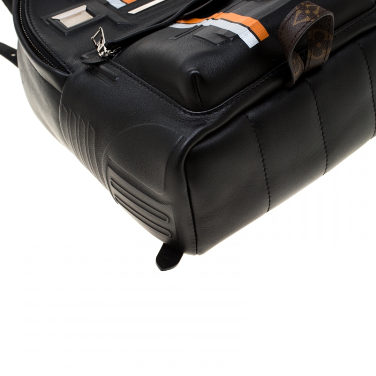 Pre Owned Louis Vuitton Black Leather Space Palm Springs PM Backpack