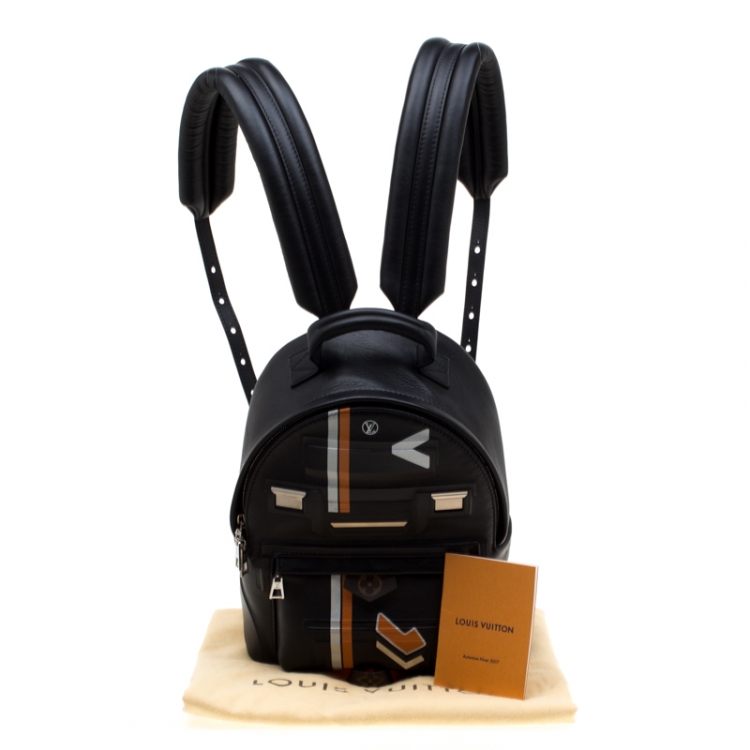 Pre Owned Louis Vuitton Black Leather Space Palm Springs PM Backpack