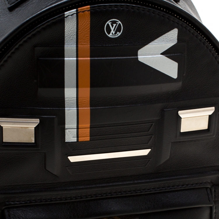 Pre Owned Louis Vuitton Black Leather Space Palm Springs PM Backpack