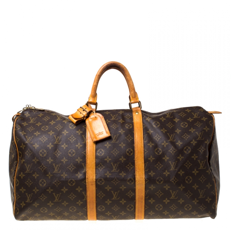 Pre Owned Louis Vuitton Monogram Canvas Keepall 55 Bag