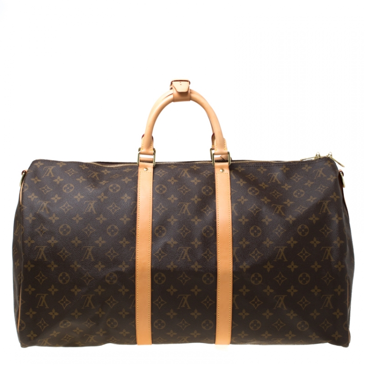 Pre Owned Louis Vuitton Monogram Canvas Keepall Bandouliere 55 Bag