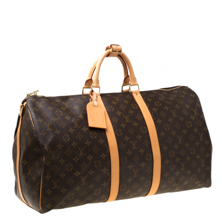 Pre Owned Louis Vuitton Monogram Canvas Keepall Bandouliere 55 Bag