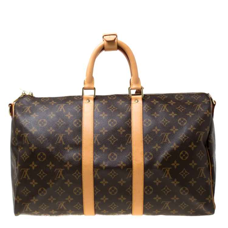 Pre Owned Louis Vuitton Monogram Canvas Keepall Bandouliere 45 Bag