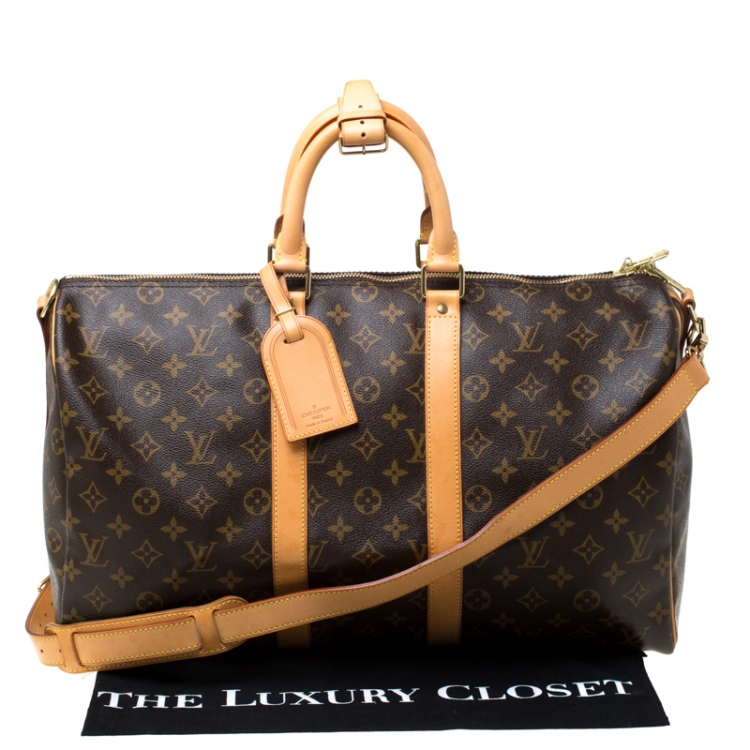 Pre Owned Louis Vuitton Monogram Canvas Keepall Bandouliere 45 Bag