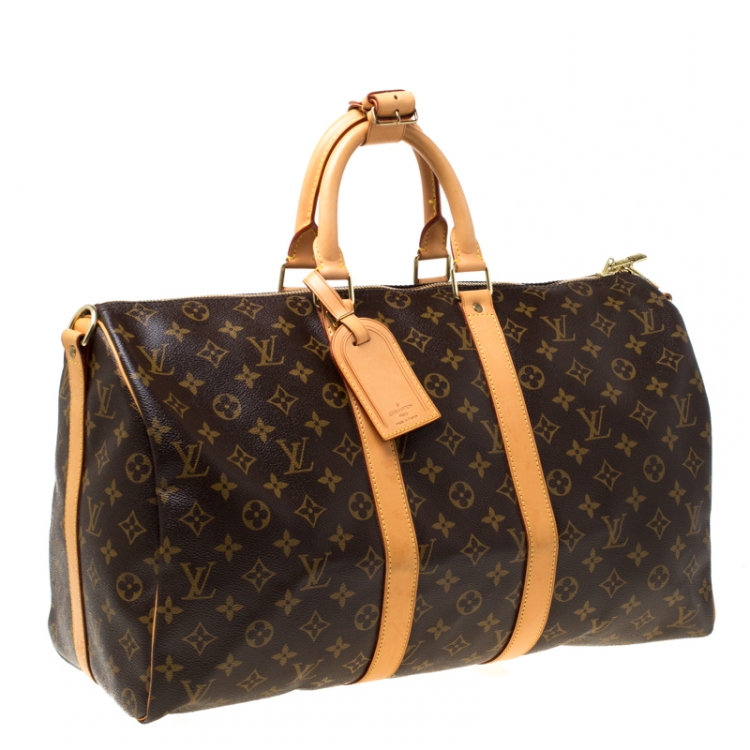 Pre Owned Louis Vuitton Monogram Canvas Keepall Bandouliere 45 Bag