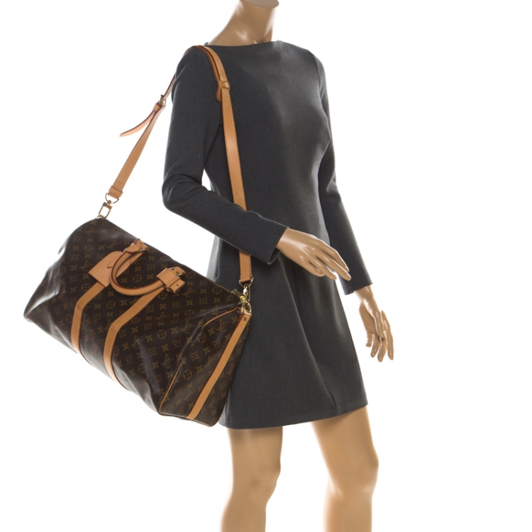 Pre Owned Louis Vuitton Monogram Canvas Keepall Bandouliere 45 Bag