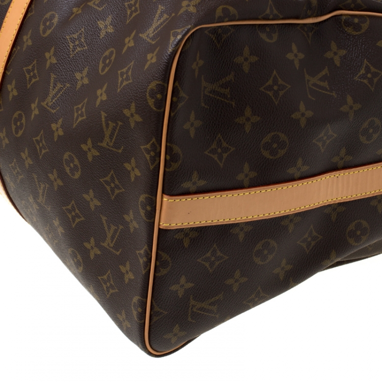 Pre Owned Louis Vuitton Monogram Canvas Keepall Bandouliere 55 Bag