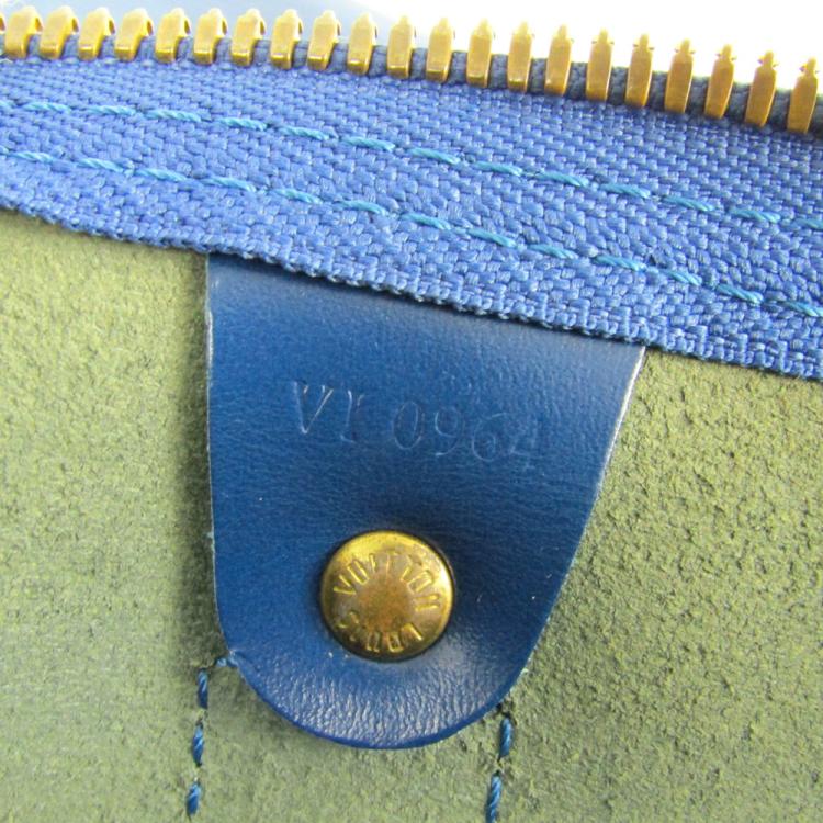 Pre Owned Louis Vuitton Toledo Blue Epi Leather Keepall 50 Bag