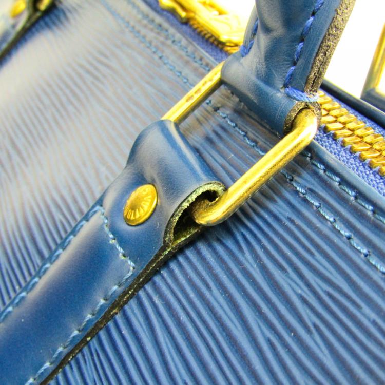 Pre Owned Louis Vuitton Toledo Blue Epi Leather Keepall 50 Bag
