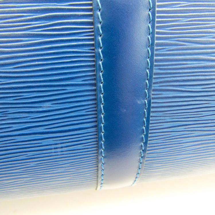 Pre Owned Louis Vuitton Toledo Blue Epi Leather Keepall 50 Bag
