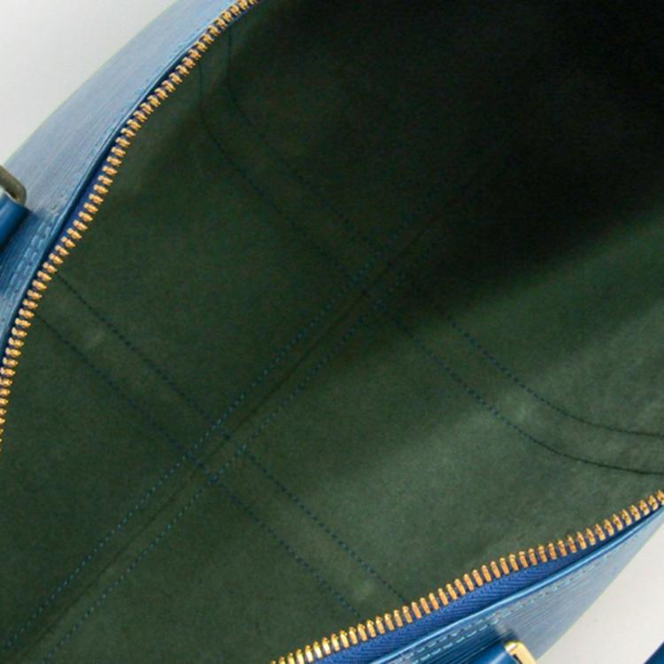 Pre Owned Louis Vuitton Toledo Blue Epi Leather Keepall 45 Bag