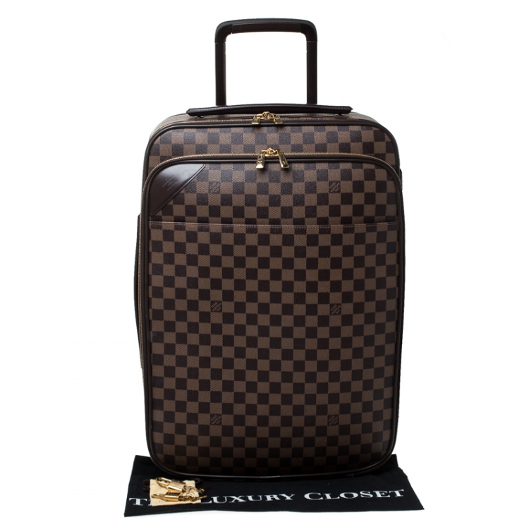 Pre Owned Louis Vuitton Damier Ebene Canvas Business Pegase Legere 55 Luggage Bag