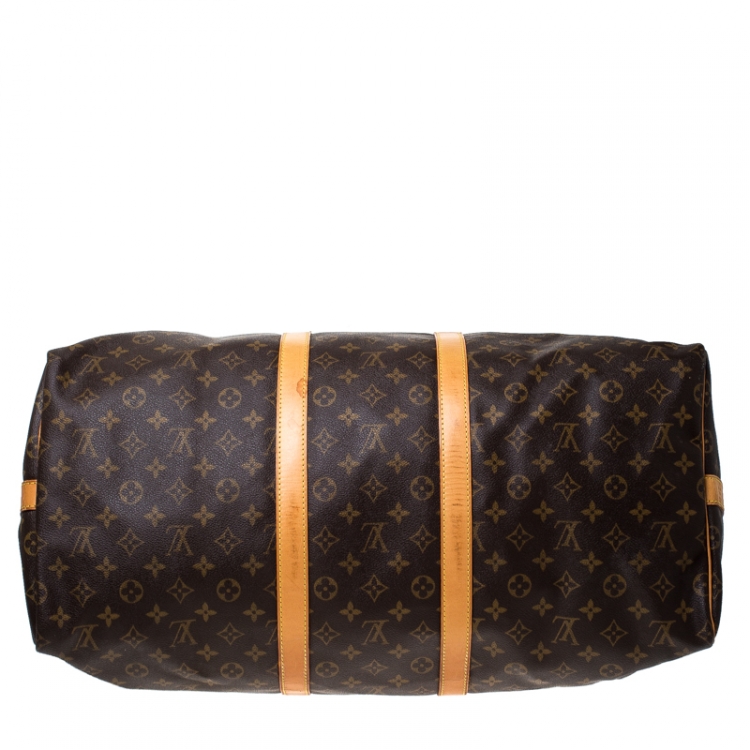 Pre Owned Louis Vuitton Monogram Canvas Keepall Bandoullier 55 Bag