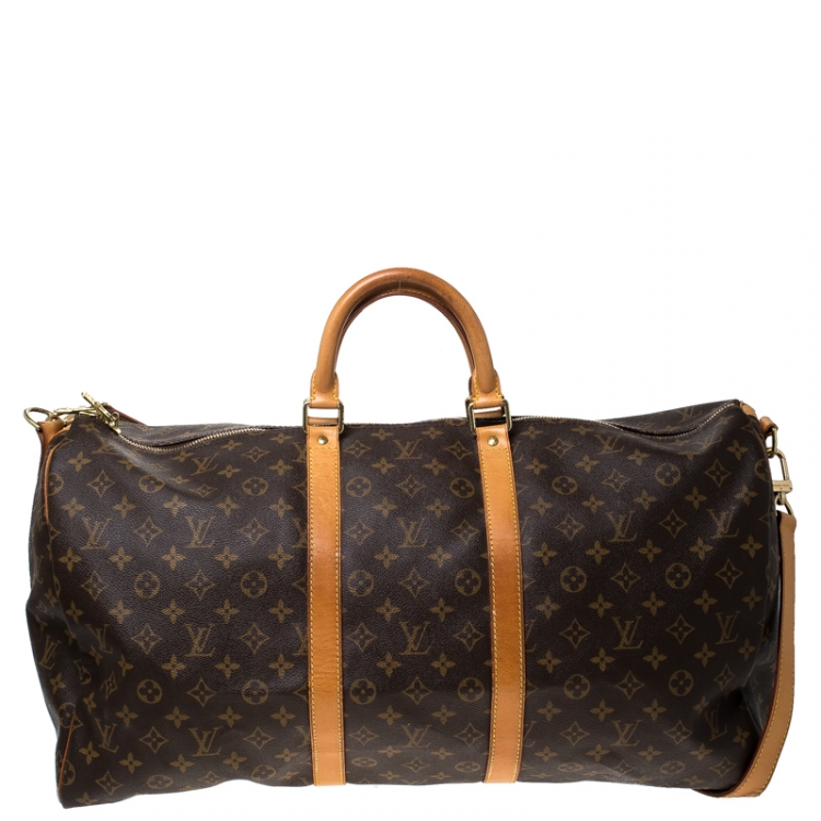 Pre Owned Louis Vuitton Monogram Canvas Keepall Bandoullier 55 Bag