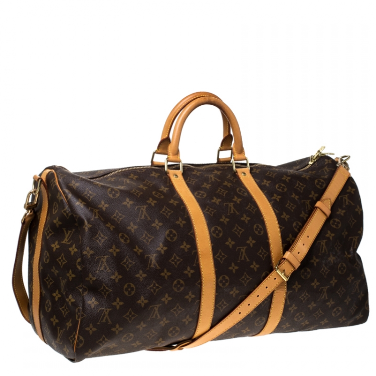 Pre Owned Louis Vuitton Monogram Canvas Keepall Bandoullier 55 Bag