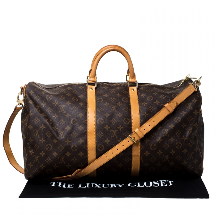 Pre Owned Louis Vuitton Monogram Canvas Keepall Bandoullier 55 Bag