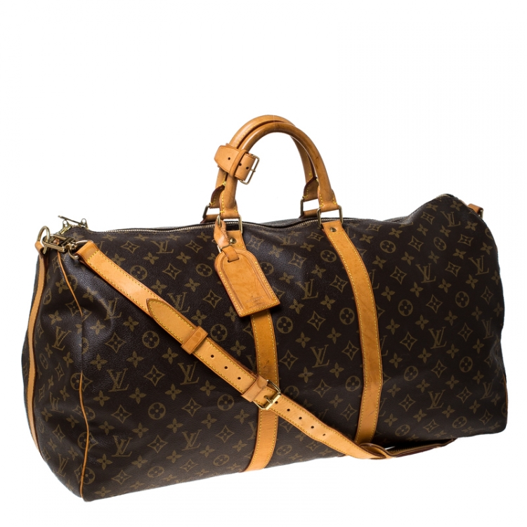 Pre Owned Louis Vuitton Monogram Canvas Keepall Bandouliere 55 Bag