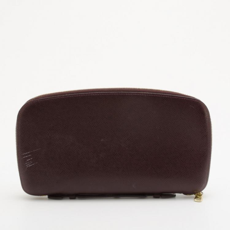 Pre Owned Louis Vuitton Burgundy Taiga Leather Atoll Travel Organizer