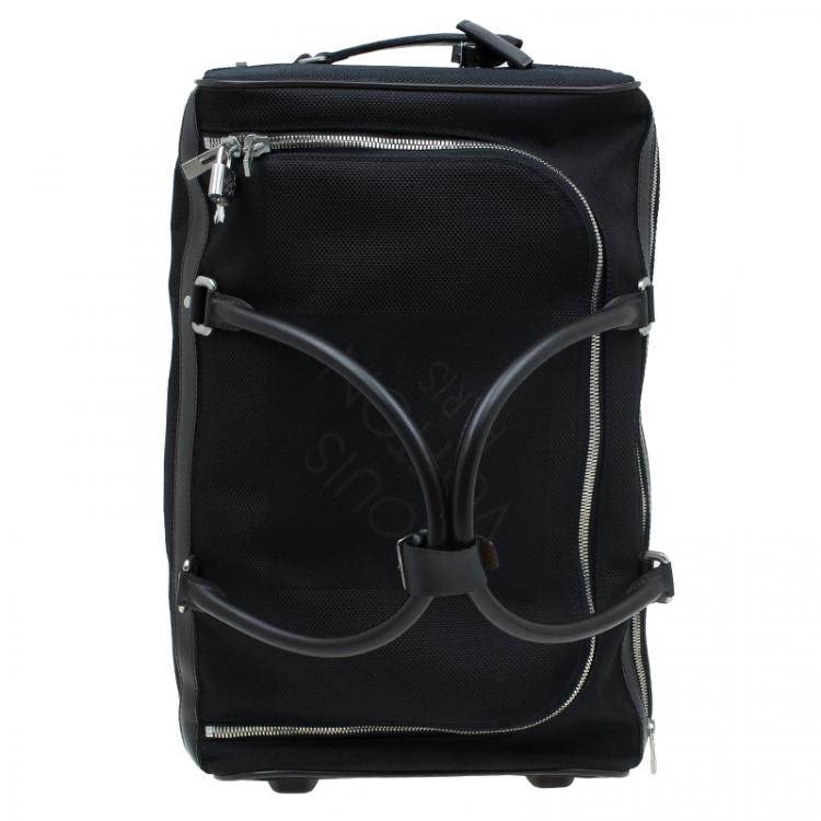 Pre Owned Louis Vuitton Black Damier Geant Canvas Eole Rolling Suitcase 50