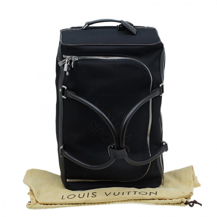 Pre Owned Louis Vuitton Black Damier Geant Canvas Eole Rolling Suitcase 50