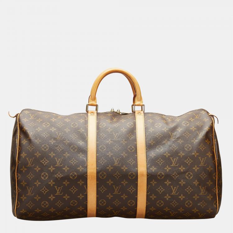 Pre Owned Louis Vuitton Brown Monogram Keepall 55