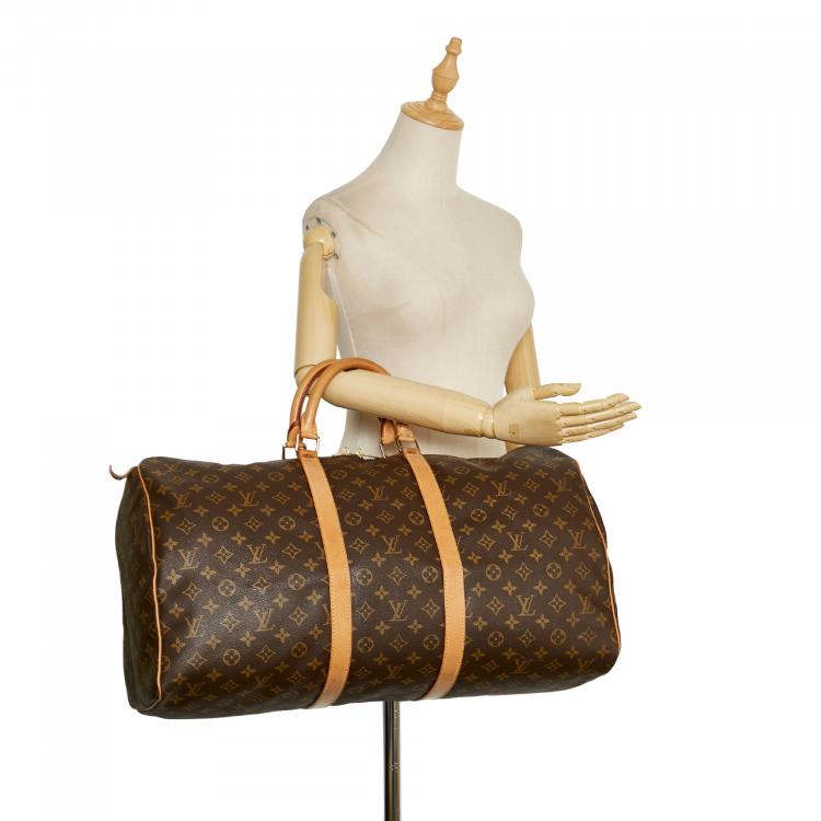 Pre Owned Louis Vuitton Brown Monogram Keepall 55