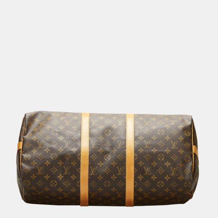 مملوكة مسبقًا Louis Vuitton Brown Monogram Keepall Bandouliere 50