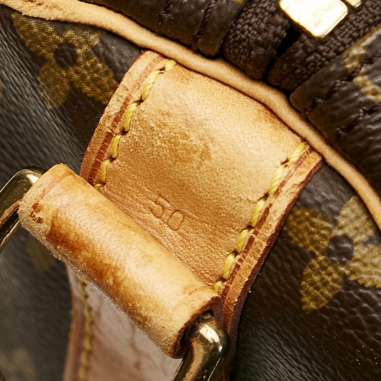 مملوكة مسبقًا Louis Vuitton Brown Monogram Keepall Bandouliere 50