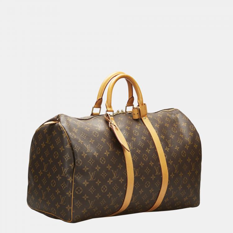 Pre Owned Louis Vuitton Brown Monogram Keepall 50