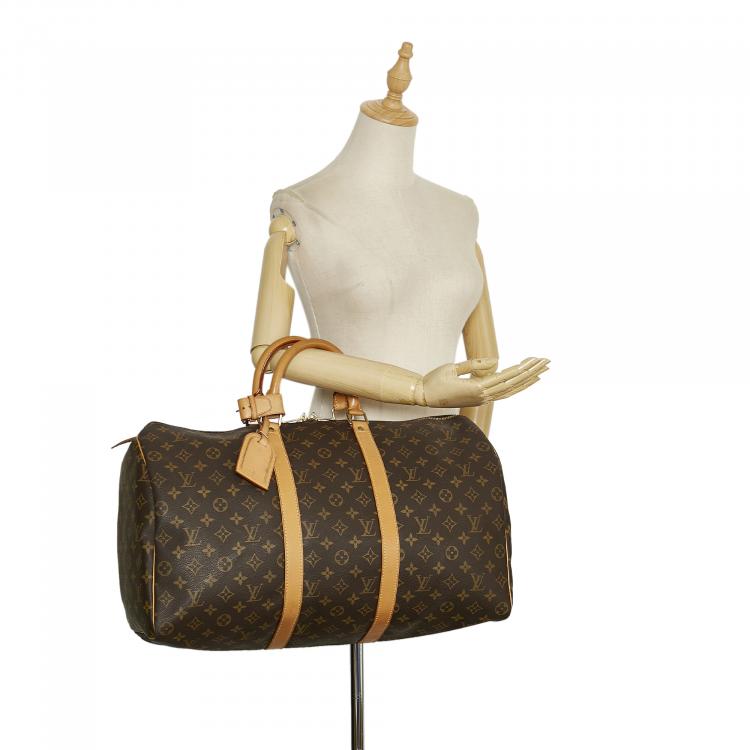 Pre Owned Louis Vuitton Brown Monogram Keepall 50