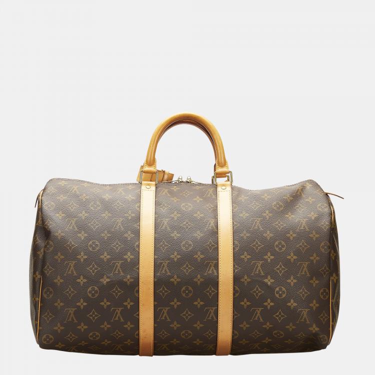 Pre Owned Louis Vuitton Brown Monogram Keepall 50