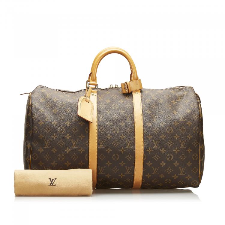 Pre Owned Louis Vuitton Brown Monogram Keepall 50