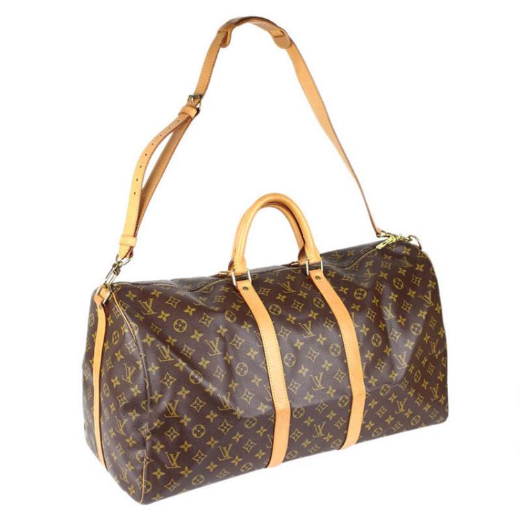 Pre Owned Louis Vuitton Monogram Canvas Keepall Bandouliere 55 Bag