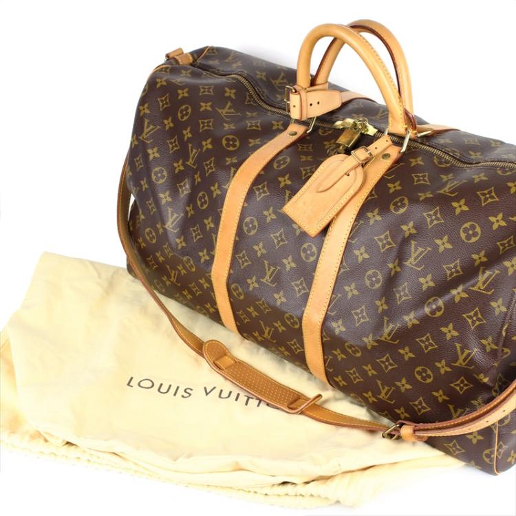 Pre Owned Louis Vuitton Monogram Canvas Keepall Bandouliere 55 Bag