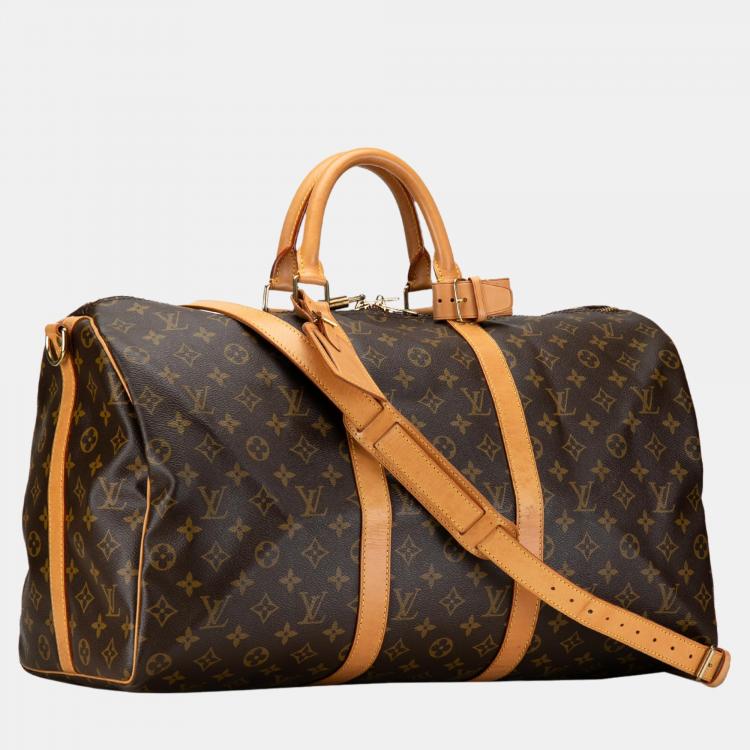 مملوكة مسبقًا Louis Vuitton Brown Monogram Keepall Bandouliere 50