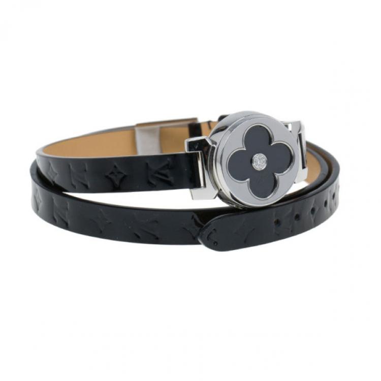 Pre Owned Louis Vuitton Black Stainless Steel Tambour Bijou Secret Women's Wristwatch 22MM