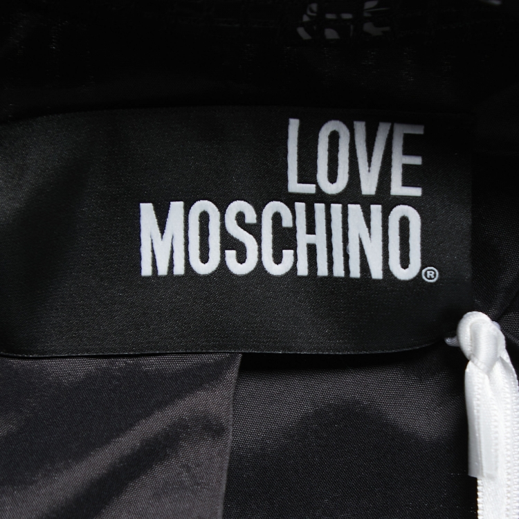 Pre Owned Love Moschino Black Sequined Open Blazer M