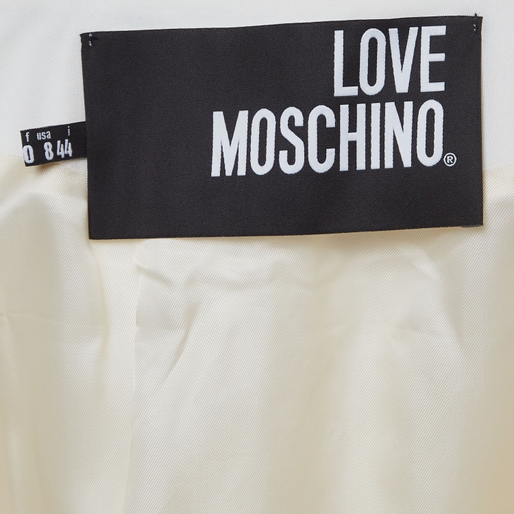 Pre Owned Love Moschino White Cotton Chain Detail Cropped Jacket M
