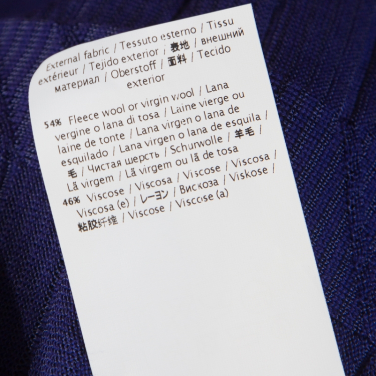 مملوكة مسبقًا M Missoni Royal Blue Chevron Paneled Wool Knit Cardigan M