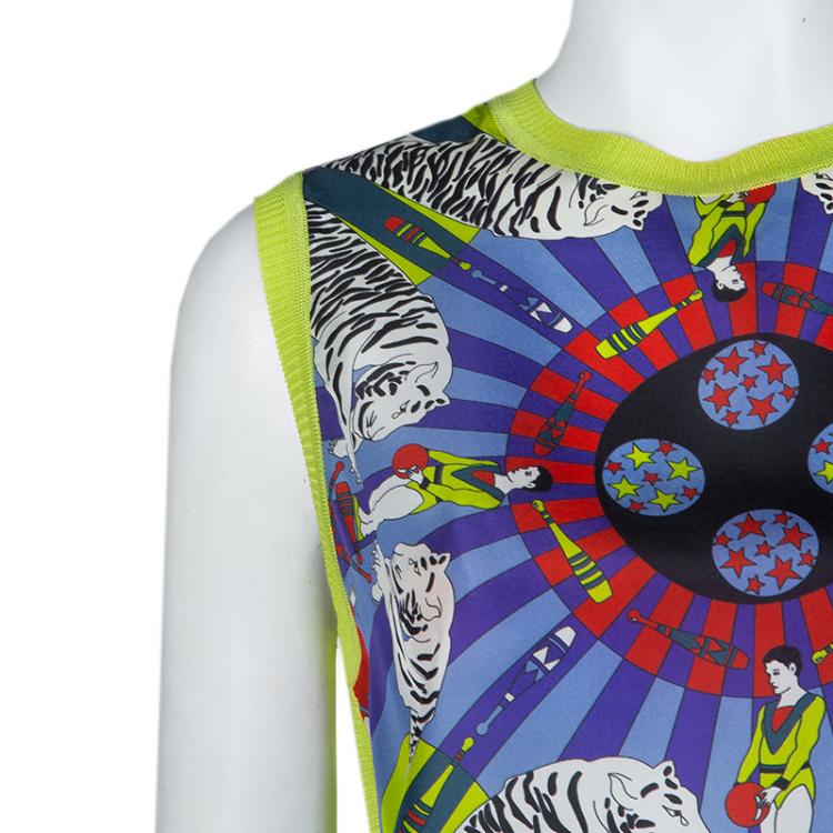 Pre Owned M Missoni Multicolor Tiger Print Sleeveless Knit Top M