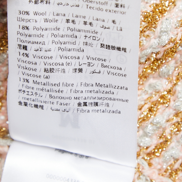 مملوكة مسبقًا M Missoni Gold/Multicolor Knit Cropped Tweed Jacket S