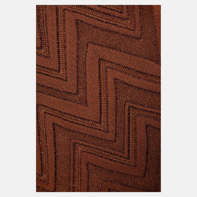 Pre Owned M Missoni Brown Lurex Knit Maxi Dress M (IT 42)