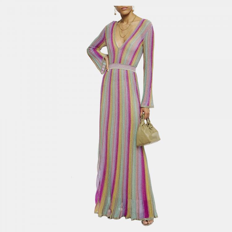 Pre Owned M Missoni Viscose Maxi Dress 44