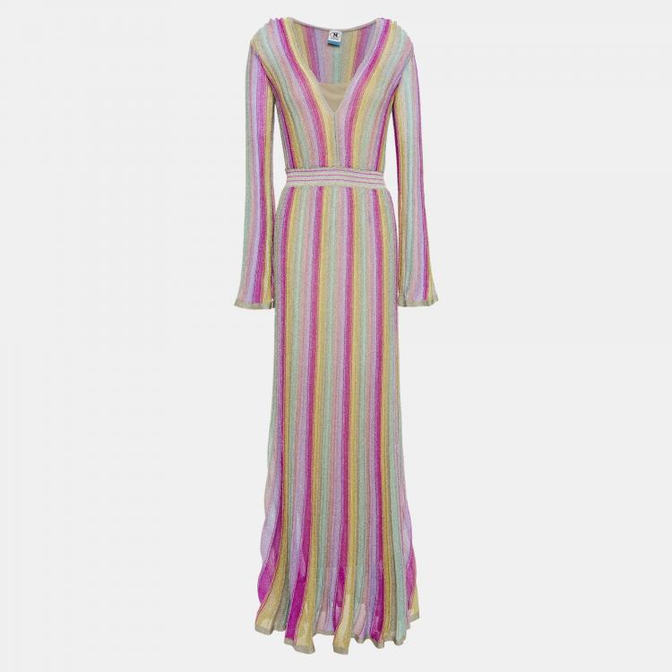 Pre Owned M Missoni Viscose Maxi Dress 44