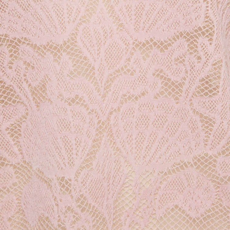 Pre Owned M Missoni Pink Patterned Lurex Knit Top M