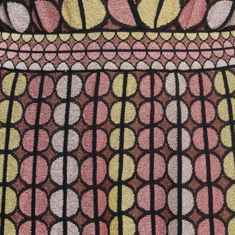 Pre Owned M Missoni Multicolor Patterned Lurex Knit Midi Dress M