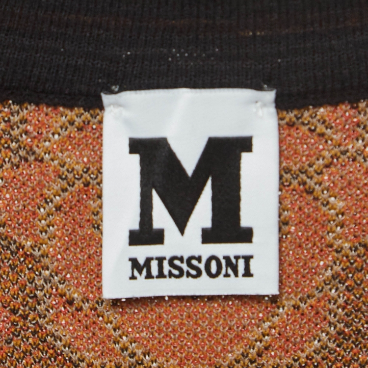 مملوكة مسبقًا M Missoni Brown Floral Pattern Knit Sleeveless Top M