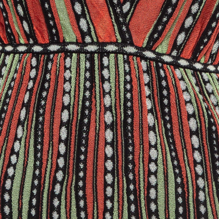 Pre Owned M Missoni Multicolor Patterned Knit Sleeveless Midi Dress S