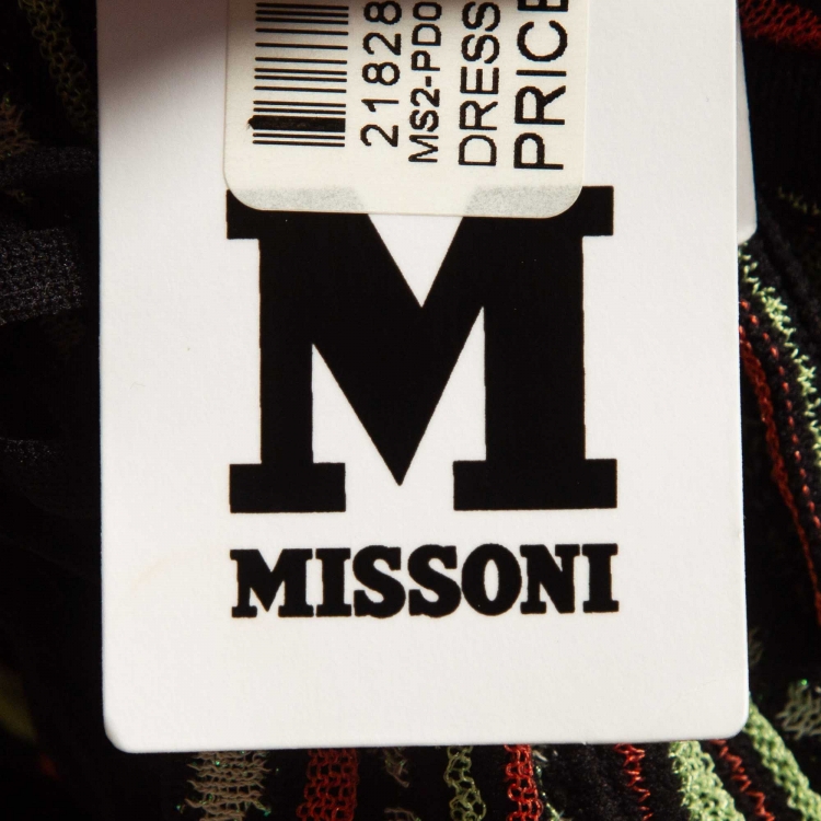 Pre Owned M Missoni Multicolor Patterned Knit Sleeveless Midi Dress S